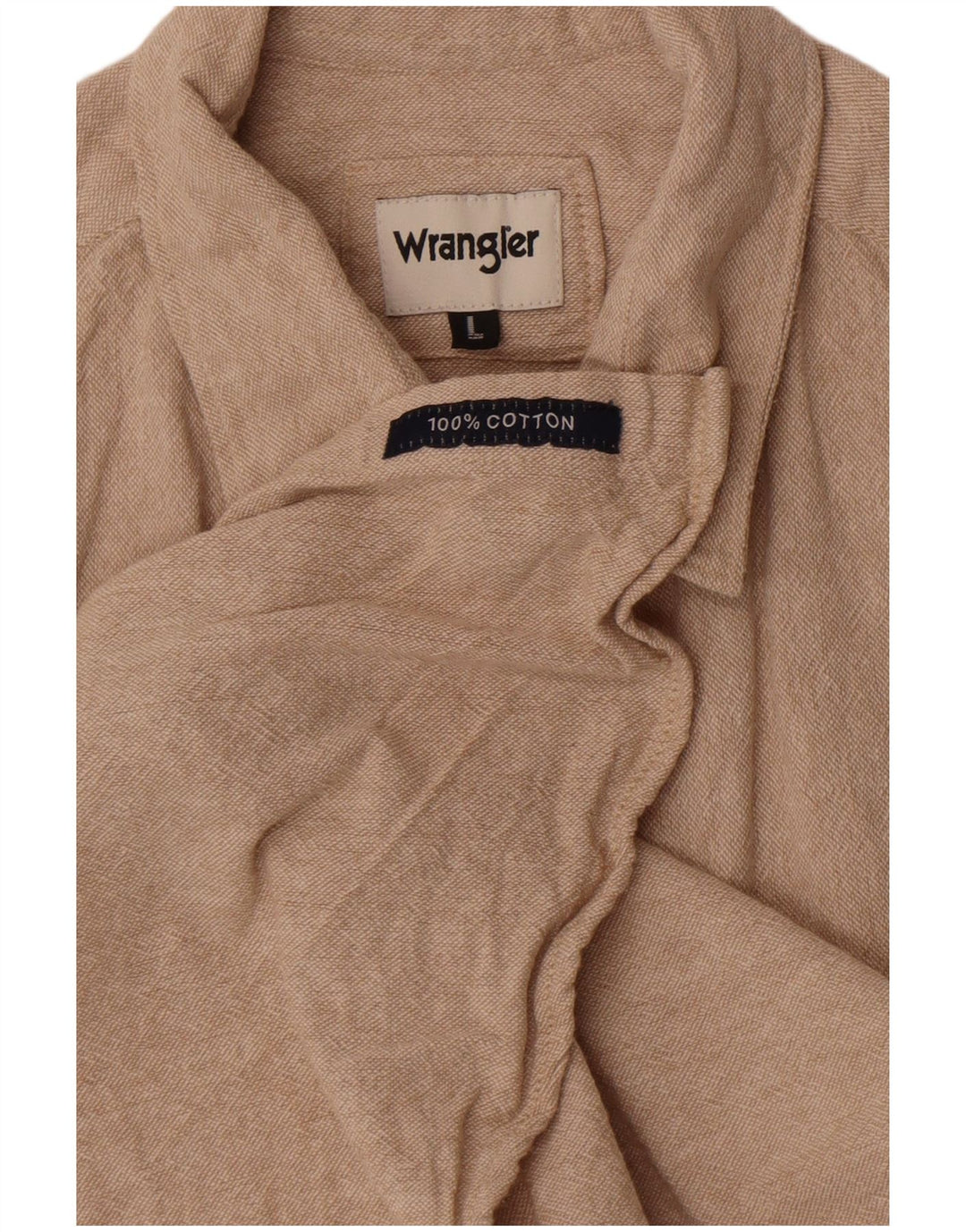 Wrangler Herren-Kurzarmhemd, groß, beige, Baumwolle