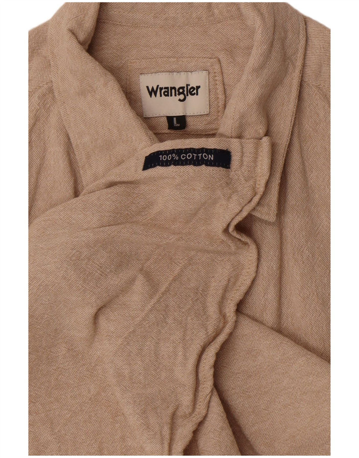 Wrangler Herren-Kurzarmhemd, groß, beige, Baumwolle