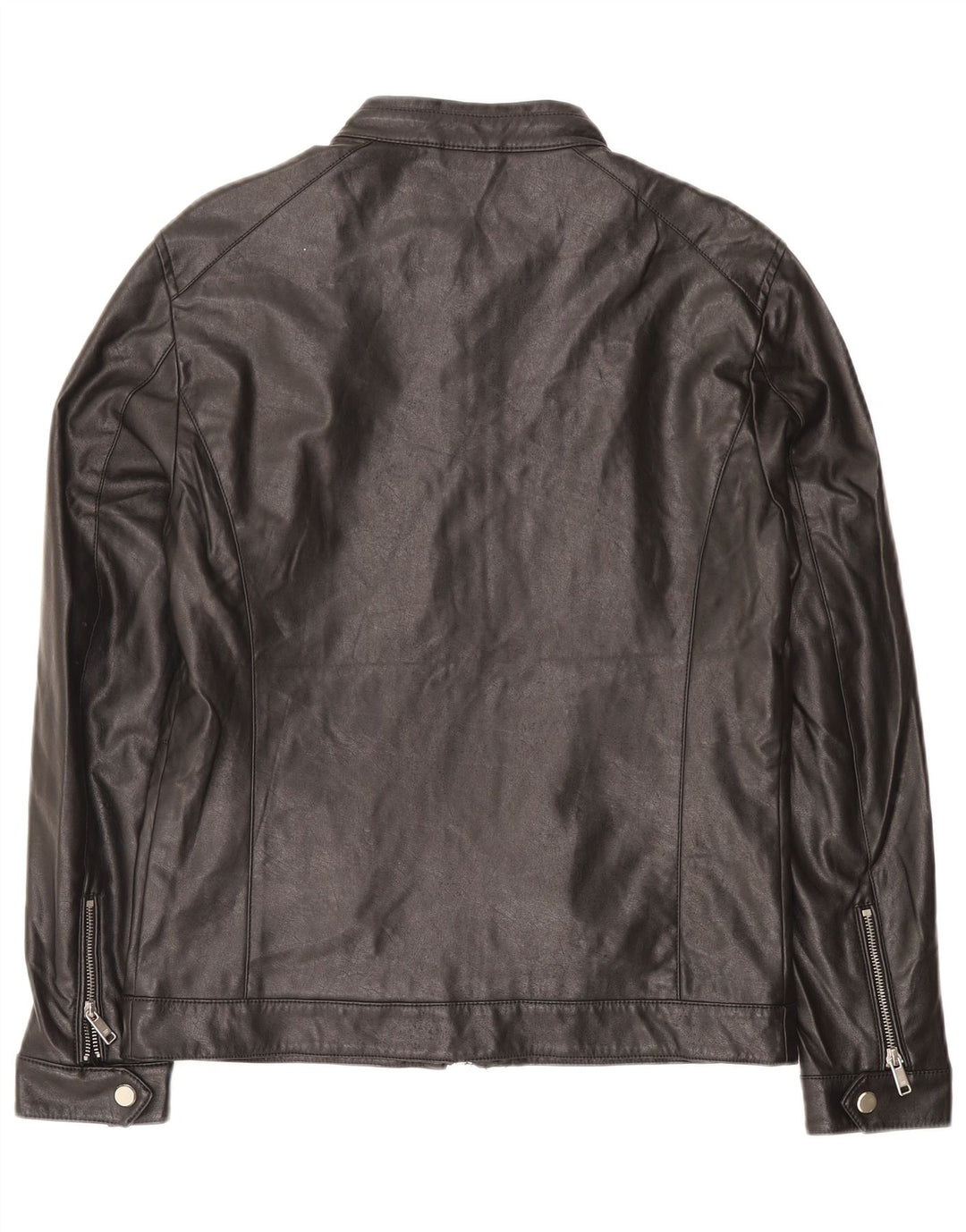 Zara Herren Lederjacke UK 38 Medium Schwarz