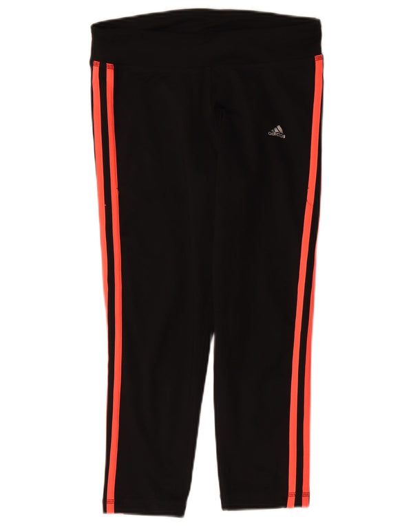 Adidas Damen Capri-Leggings UK 8/10 Small Schwarz Polyester Sport