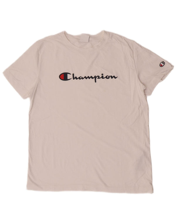 Champion Damen-T-Shirt mit Grafik, UK 18, XL, weiße Baumwolle