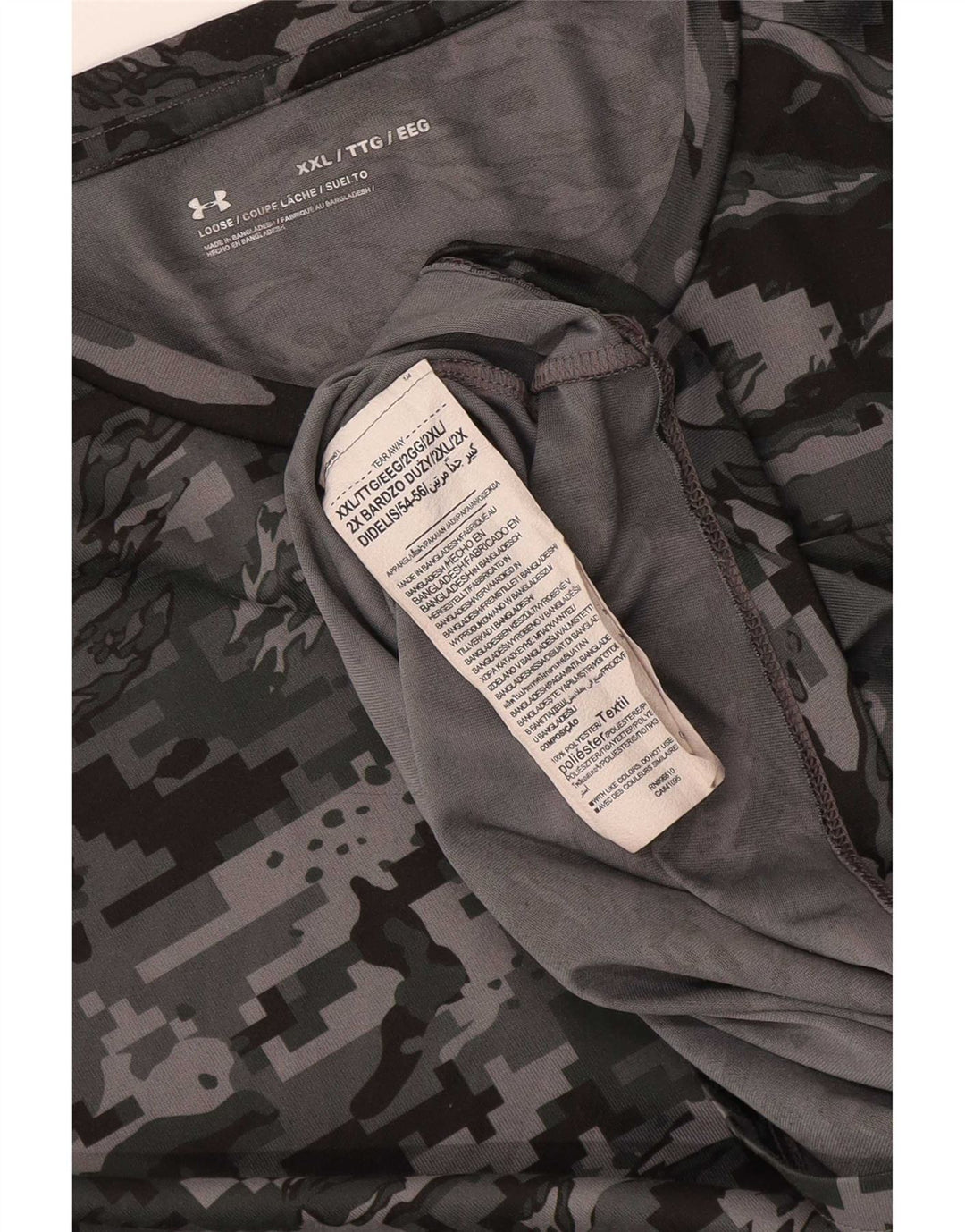 Under Armour Herren T-Shirt Top 2XL Grau Camouflage Polyester