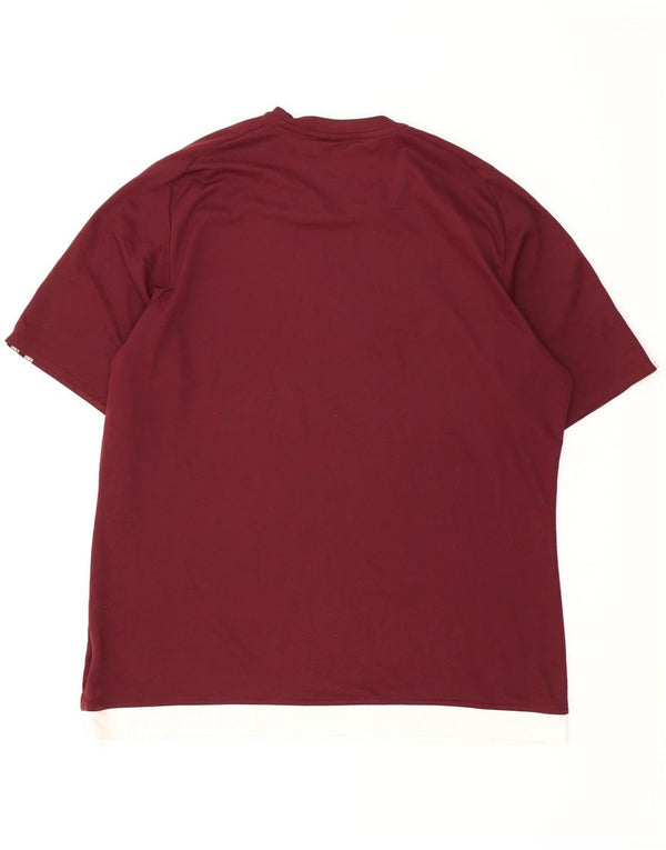 Adidas Mens Climalite T-Shirt Top Large Maroon Polyester