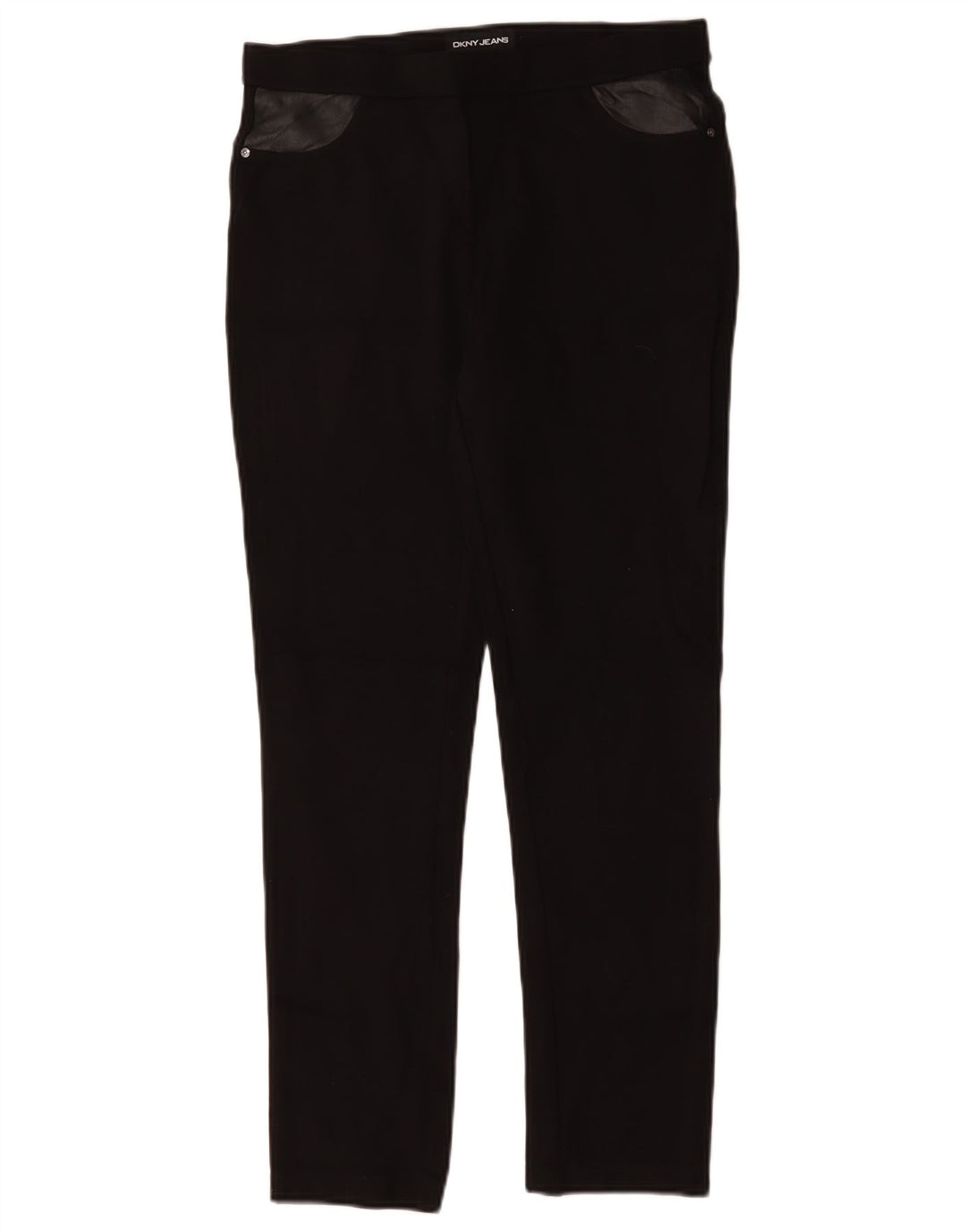 Dkny Damen Slim Freizeithose Medium W30 L29 Schwarze Viskose