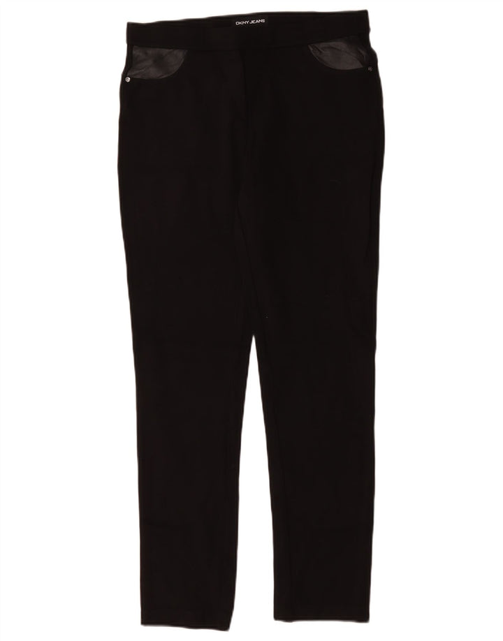 Dkny Damen Slim Freizeithose Medium W30 L29 Schwarze Viskose