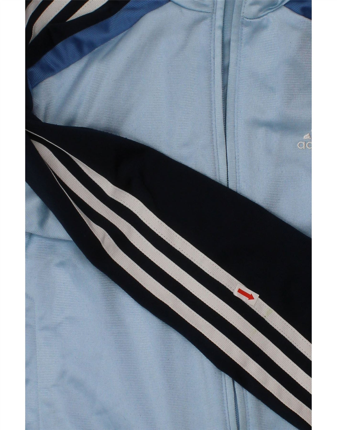 ADIDAS Jungen-Trainingsanzug-Top-Jacke, 11–12 Jahre, blaues Colourblock-Polyester