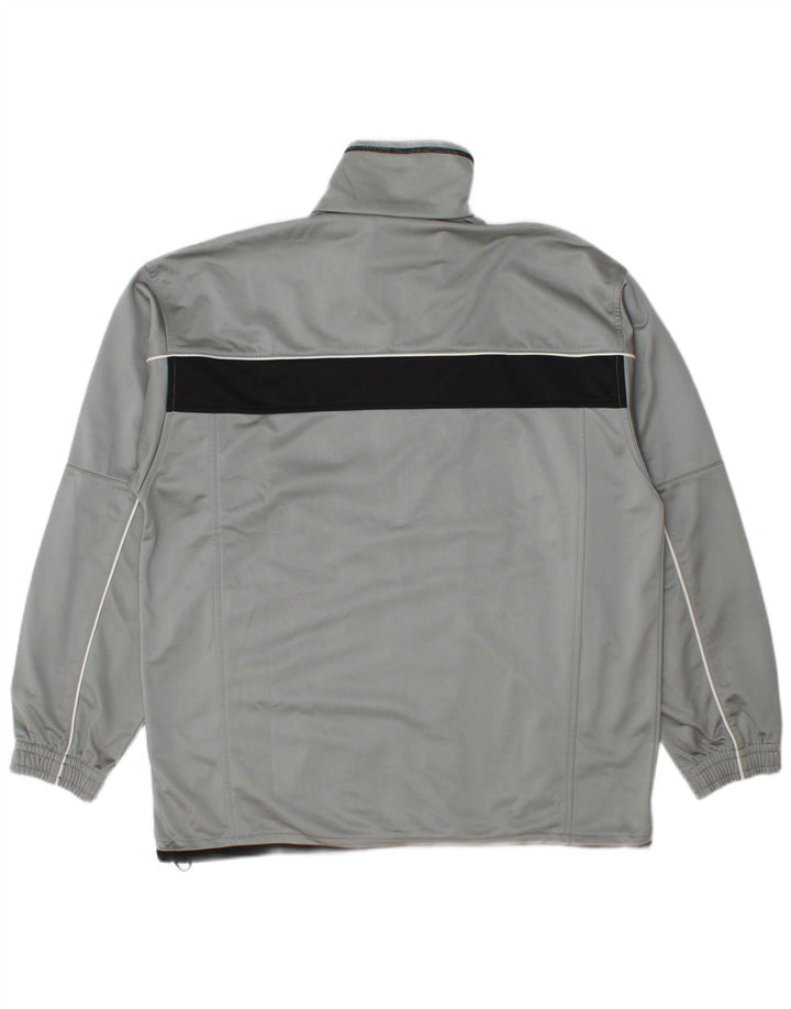 Diadora Herren-Trainingsanzug-Top-Jacke, großes graues Colourblock-Polyester