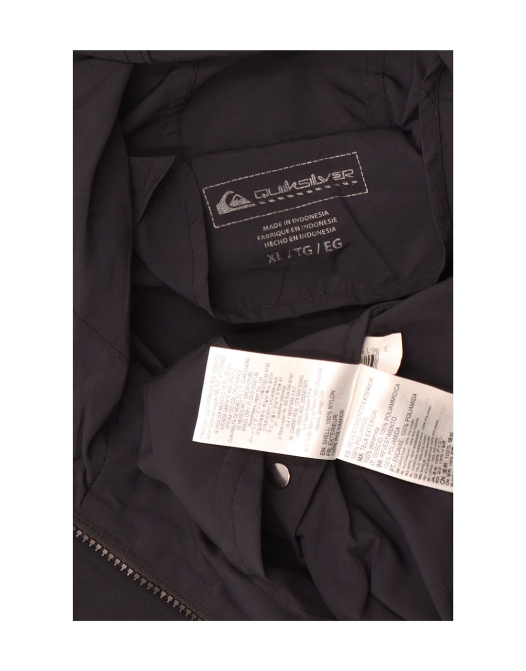 Quiksilver Herren Graphic Pullover Regenjacke UK 42 XL Schwarzes Nylon