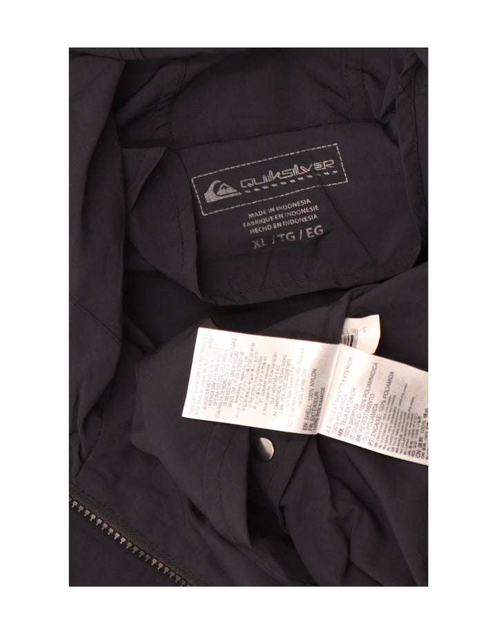 Quiksilver Herren Graphic Pullover Regenjacke UK 42 XL Schwarzes Nylon