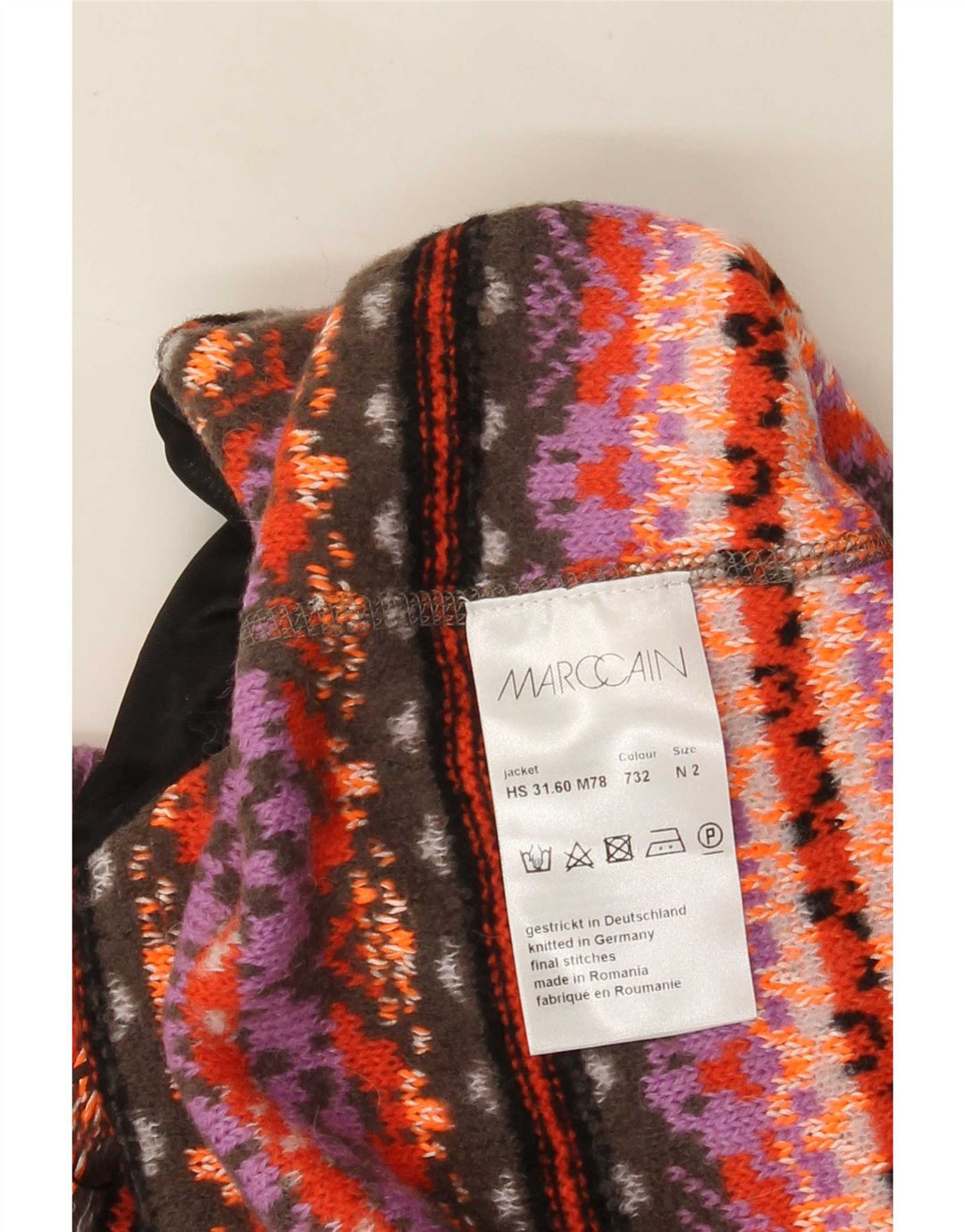 Marccain Damen-Cardigan-Pullover US 2 XS rosa geometrische Wolle