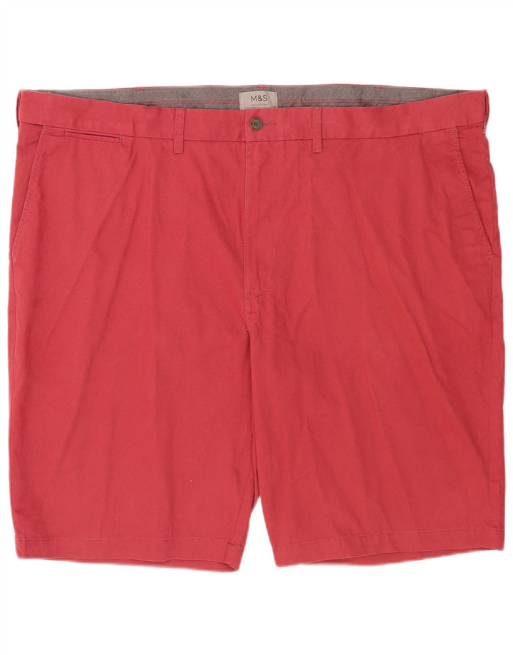 Marks & Spencer Herren Chinoshorts W48 4XL Rote Baumwolle