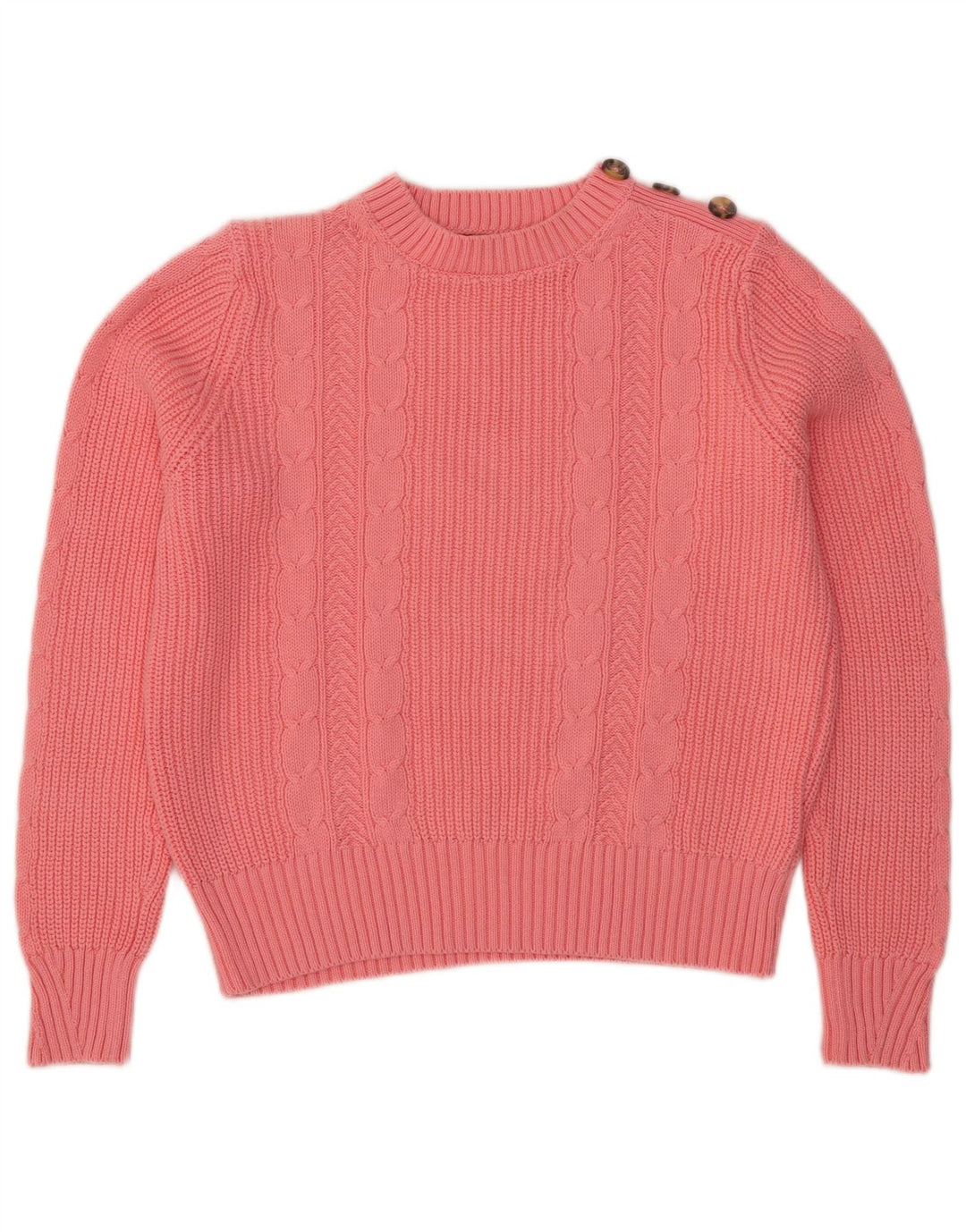 Marks & Spencer Damen Crop Pullover mit Rundhalsausschnitt, UK 14, Mittelrosa