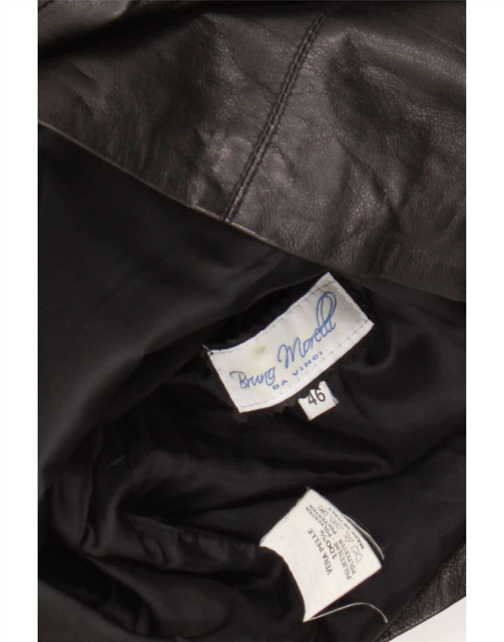 Vintage Damen Lederjacke IT 46 Großes schwarzes Leder