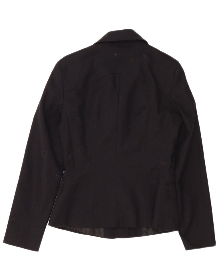 Zara Damen-Blazer mit durchgehendem Reißverschluss, Gr. 10, Größe S, Schwarz, Baumwolle