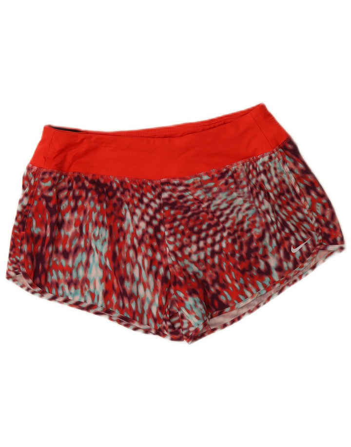 Nike Damen Dri Fit Sportshorts UK 14 Mittelrotes Camouflage-Polyester