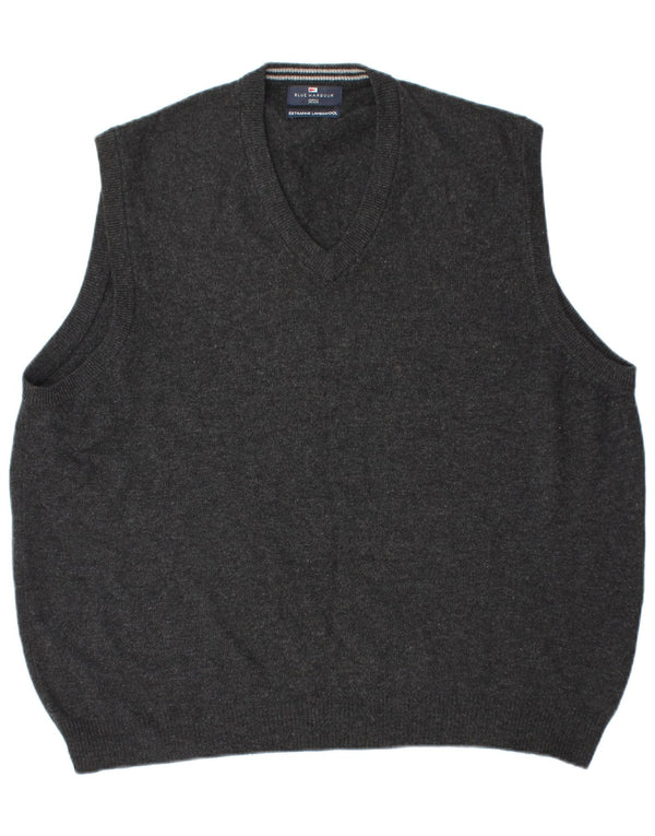 MARKS & SPENCER Herren-Tanktop „Harbor“ in Blau, Größe L, schwarze Lammwolle