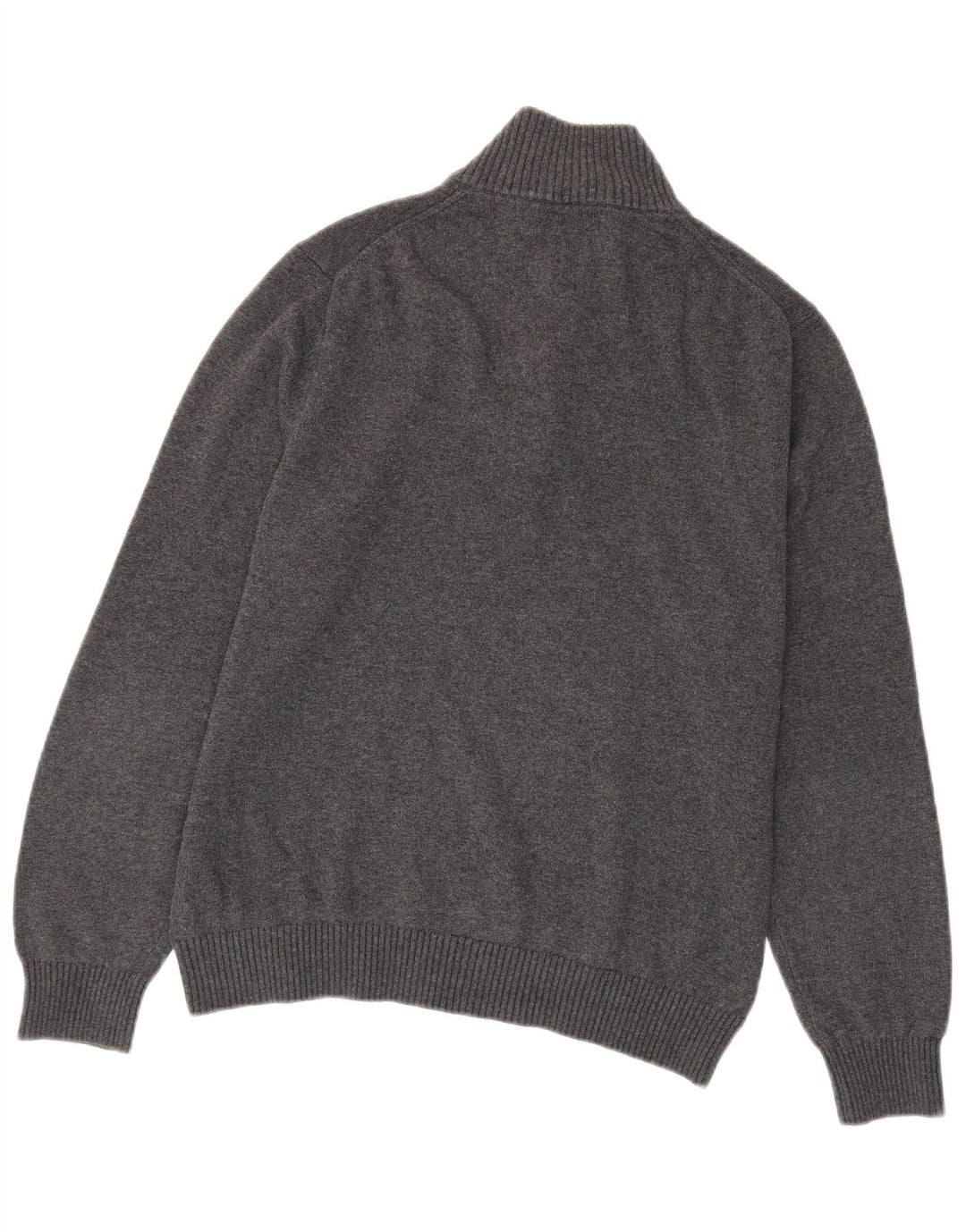 NAUTICA Herren-Pullover mit Reißverschluss am Hals, mittelgraue Baumwolle
