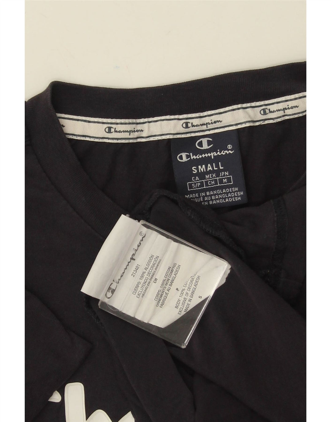 CHAMPION Herren-T-Shirt mit Grafik, Größe S, marineblau, Baumwolle