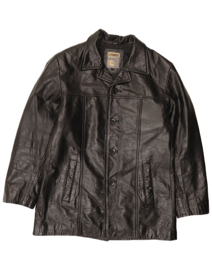 Censured Herren Lederjacke UK 40 Großes schwarzes Leder