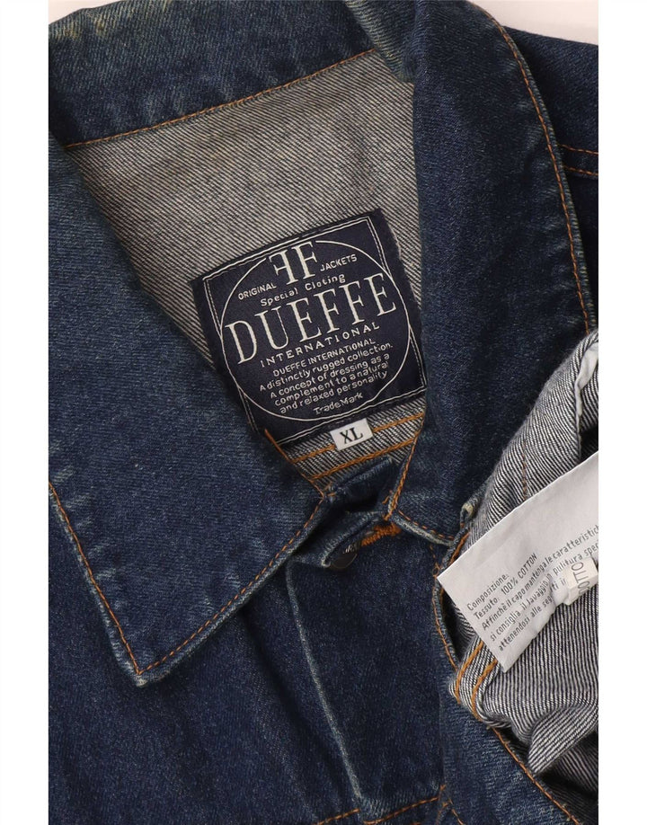 Dueffe Herren Jeansjacke UK 42 XL Marineblau Baumwolle