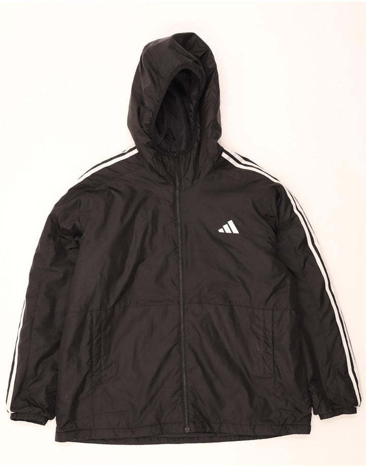 Adidas Herren Kapuzen-Windbreakerjacke UK 44 2XL Schwarz Polyester
