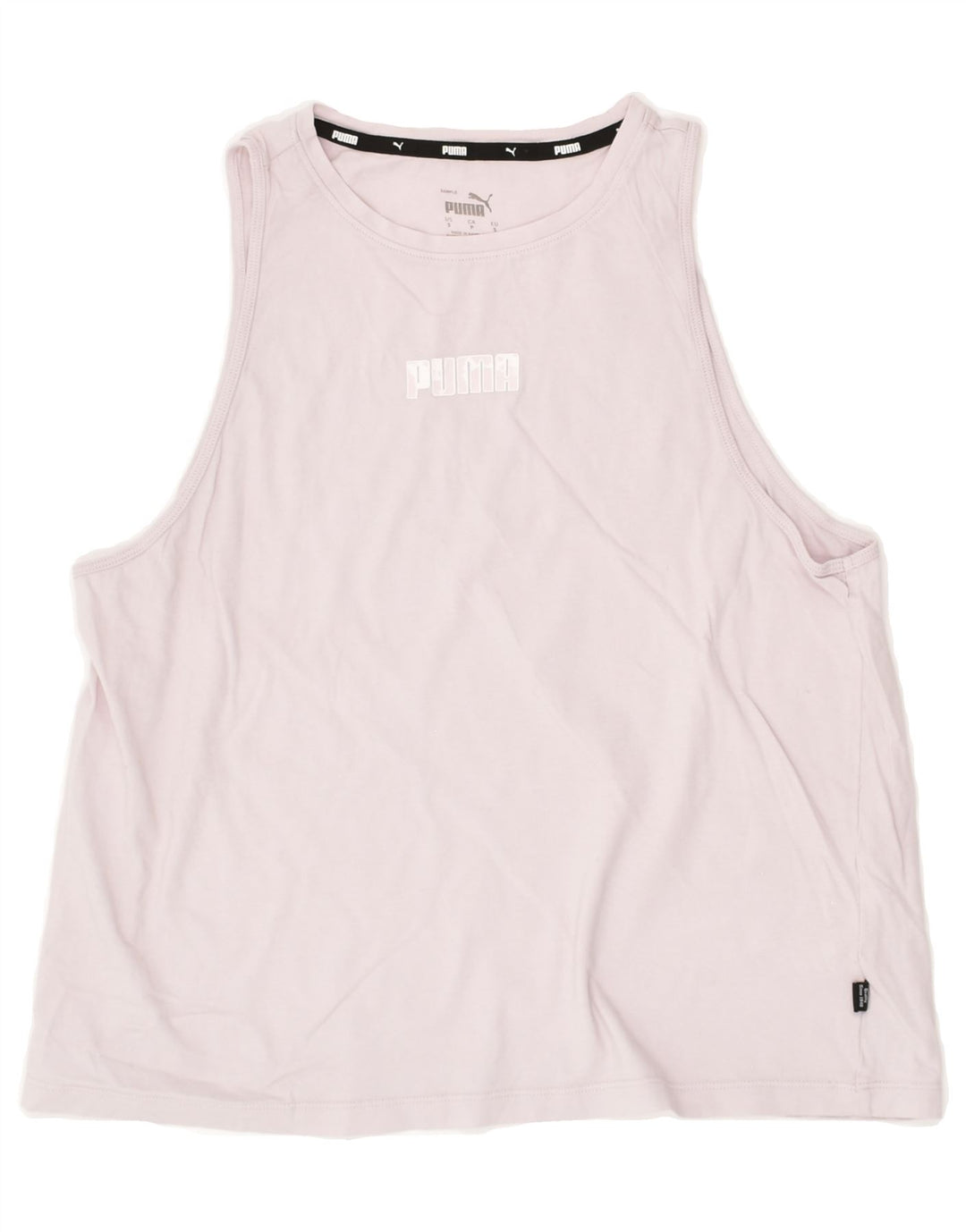 PUMA Womens Crop Graphic Vest Top UK 10 Small Purple | Vintage Puma | Thrift | Second-Hand Puma | Used Clothing | Messina Hembry 