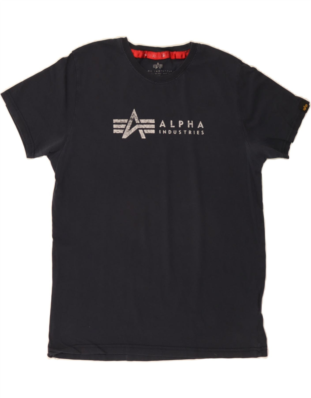 ALPHA INDUSTRIES Mens Graphic T-Shirt Top Small Black Cotton Vintage Alpha Industries and Second-Hand Alpha Industries from Messina Hembry 