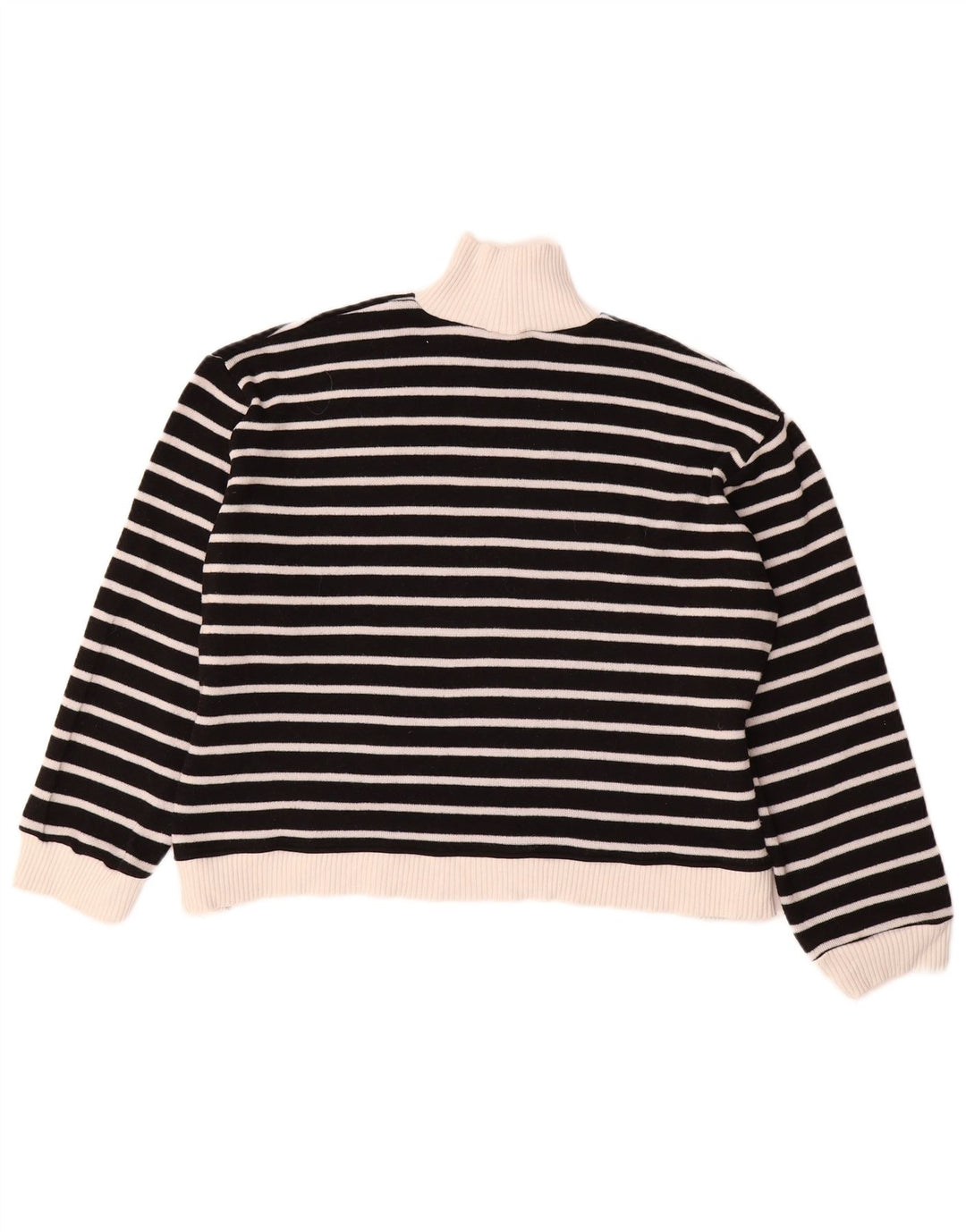 Zara Damen-Pullover mit Rollkragen, Gr. 14, mittelschwarz gestreift