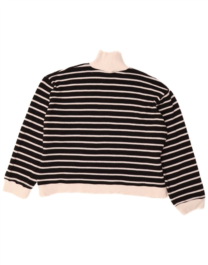 Zara Damen-Pullover mit Rollkragen, Gr. 14, mittelschwarz gestreift
