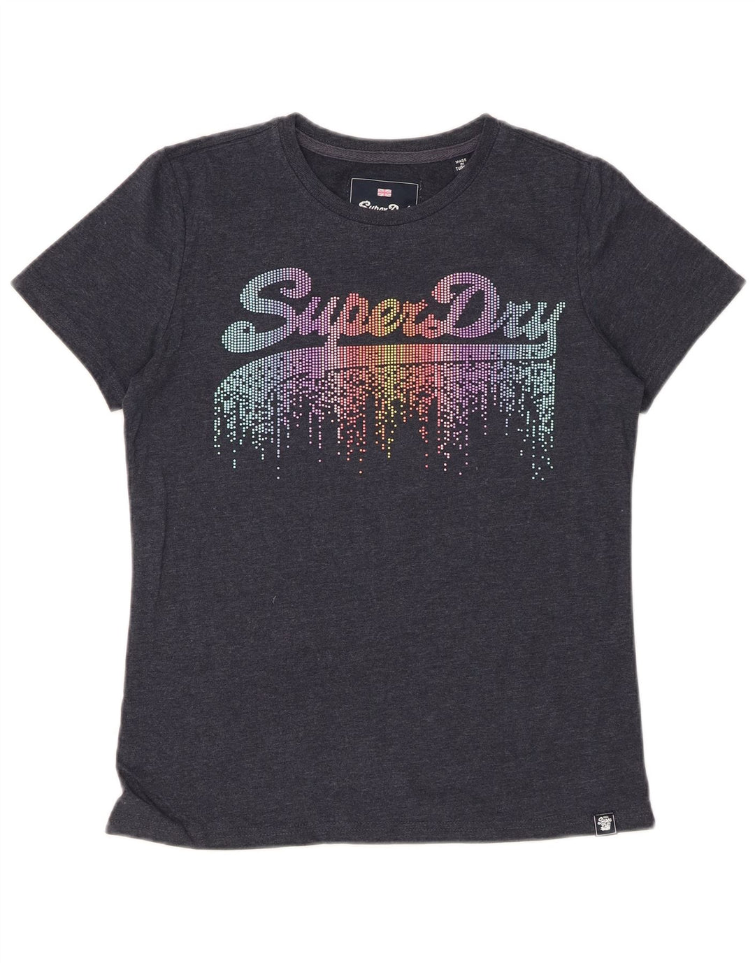 SUPERDRY Grafik-T-Shirt-Oberteil für Damen, UK 10, Größe S, Grau