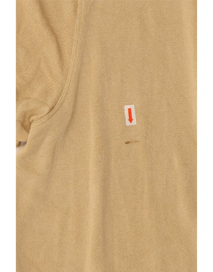 Max Mara Damen-Strickjacke mit kurzen Ärmeln, offen, Gr. 14, Mittelbeige