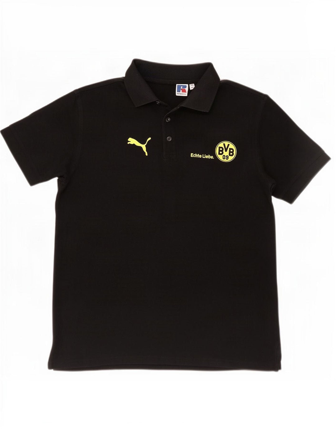 Russell Athletic Herren BVB Dortmund Poloshirt Mittelschwarze Baumwolle