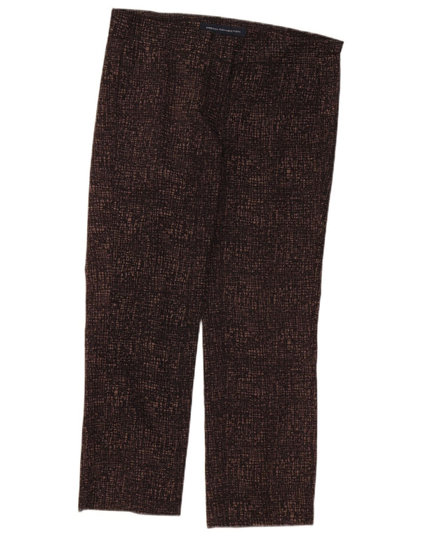 French Connection Damen-Hose, kurz geschnitten, UK 10, Größe S, W32, L26, braun gefleckt