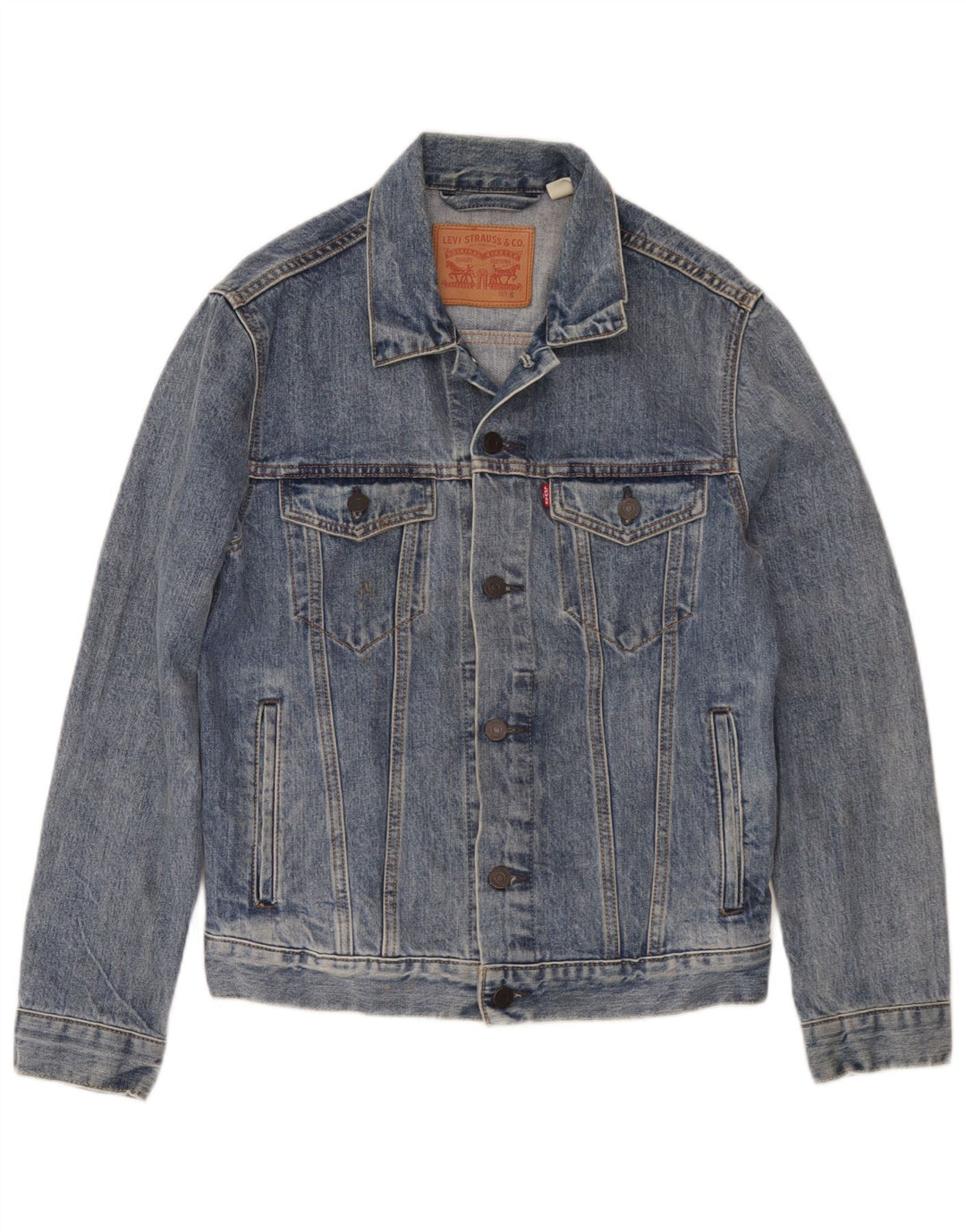 Levi's Damen Jeansjacke UK 10 Small Blaue Baumwolle