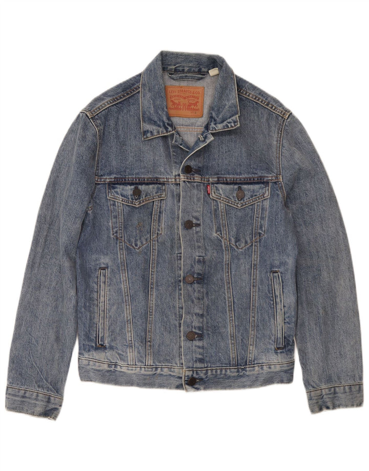 Levi's Damen Jeansjacke UK 10 Small Blaue Baumwolle