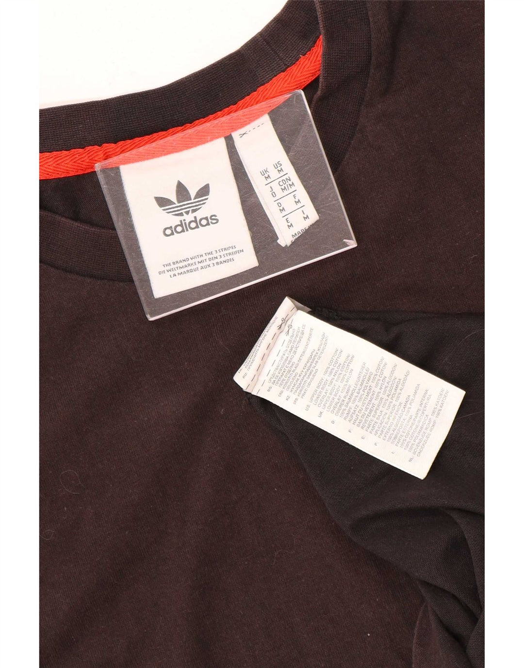 Adidas Herren T-Shirt Top Medium Schwarz Colourblock Baumwolle