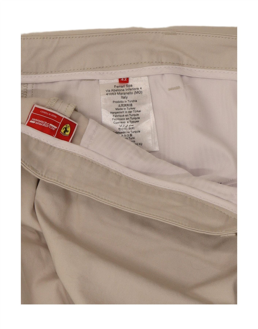 Ferrari Slim Chino-Hose für Damen, IT 42, Mittel W28 L26, Beige