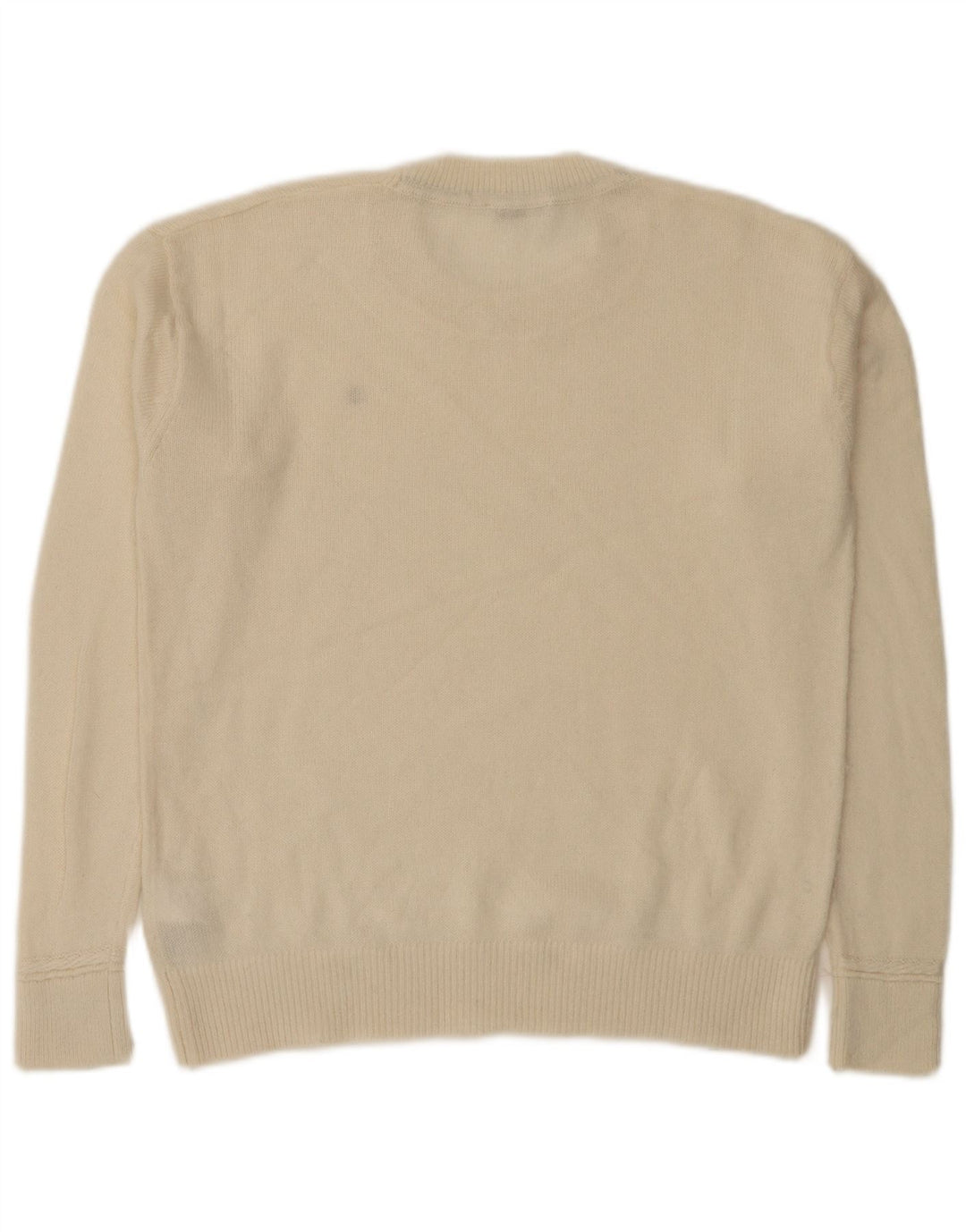 Tommy Hilfiger Damen-Pullover mit Rundhalsausschnitt, Gr. 14, mittlere, cremefarbene Wolle