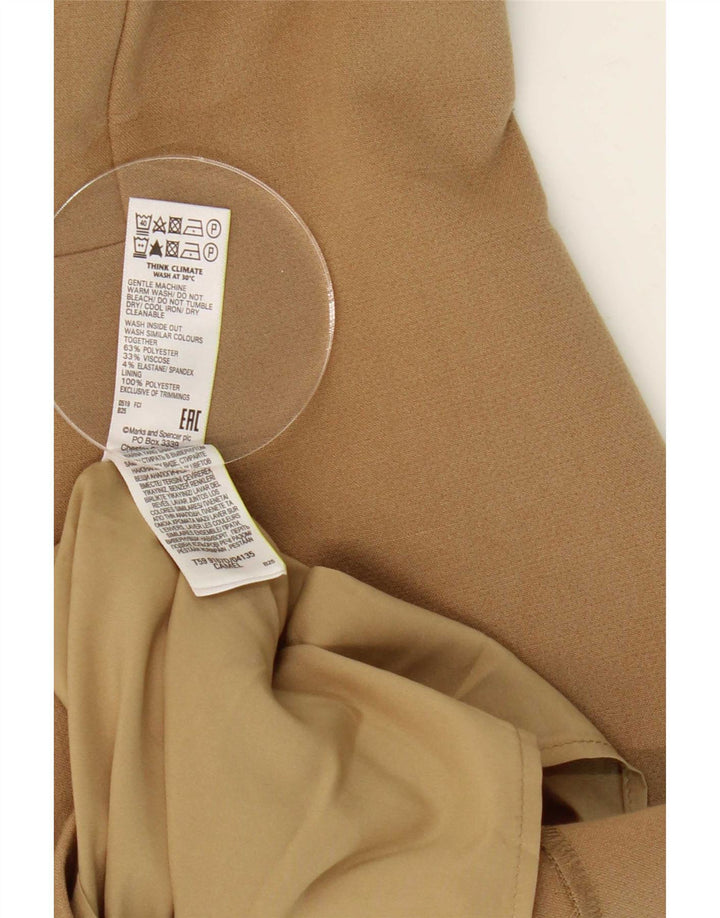 Marks & Spencer Damen Schulterfreies Etuikleid UK 12 Mittelbeige