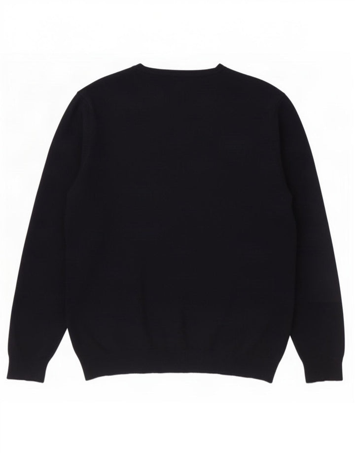 Zara Herren-Pullover mit V-Ausschnitt, 2XL, Marineblau