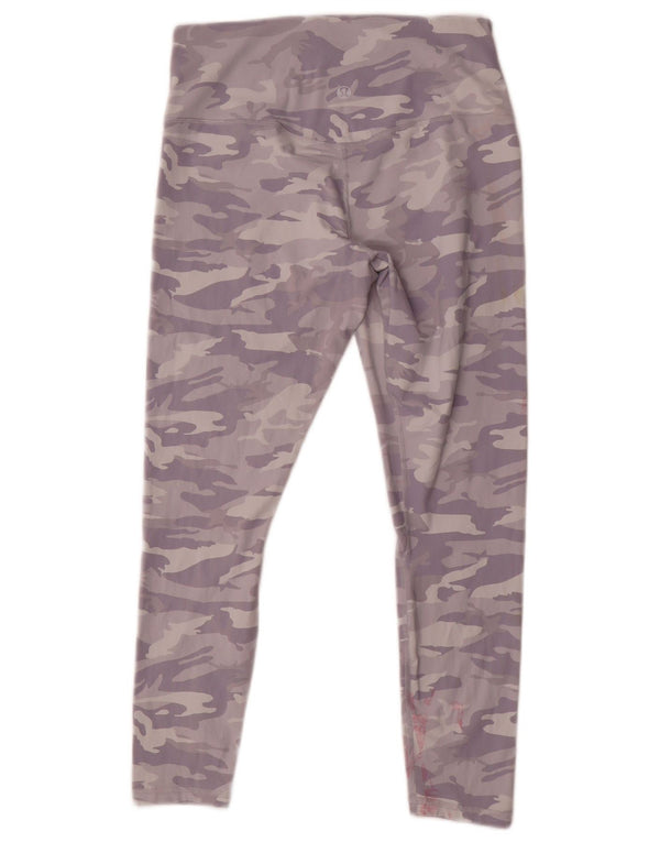 Lululemon Damen Crop Leggings UK 14 Large Lila Camouflage