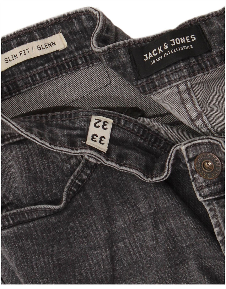 JACK & JONES Herren GLENN Slim Jeans W32 L32 Graue Baumwolle