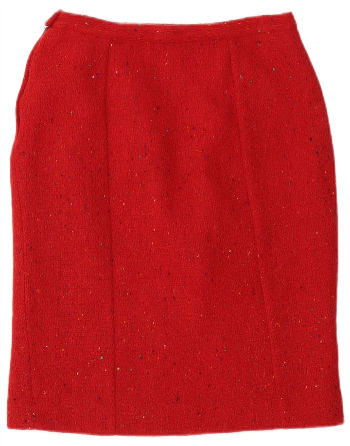 Cacharel Damen Bleistiftrock EU 40 Medium W26 Rot gesprenkelte Wolle