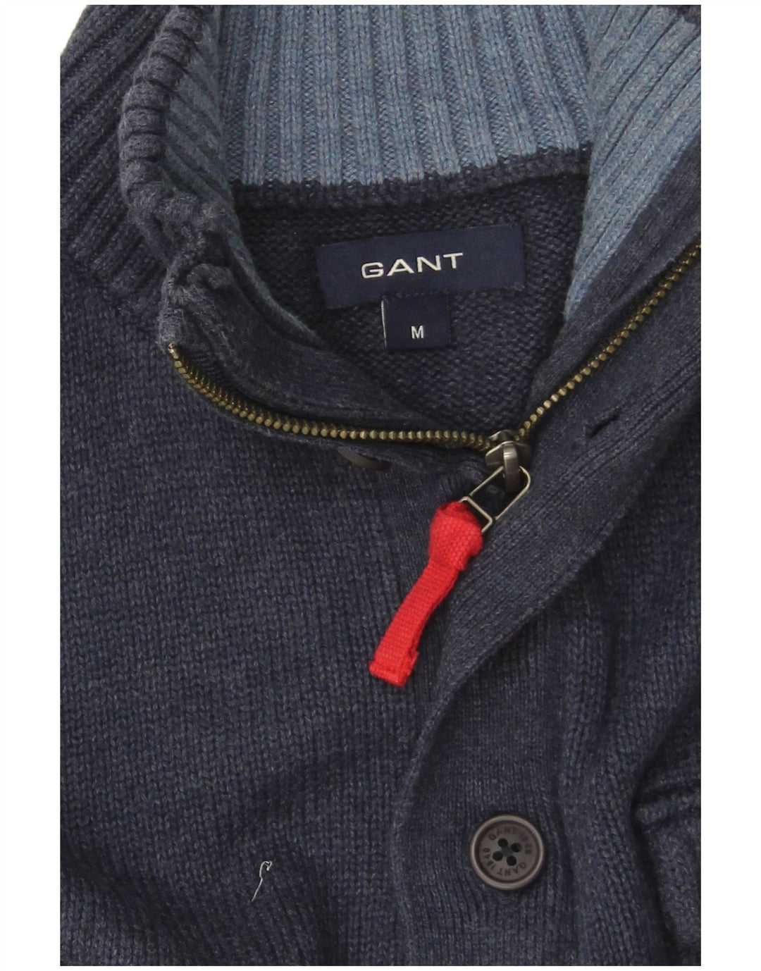 Gant Herren-Pullover mit Knopfkragen, mittelgroß, Marineblau