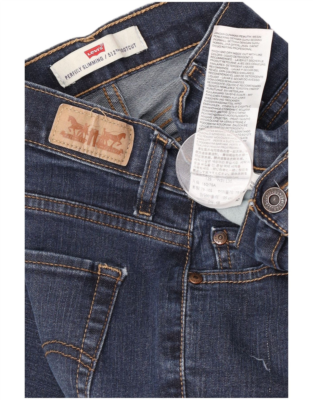 Levi's Damen 512 Perfectly Slim Bootcut Jeans W31 L30 Blaue Baumwolle