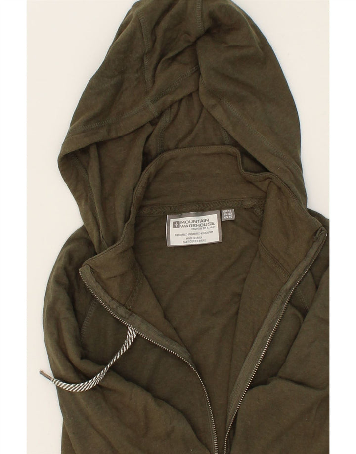 MOUNTAIN WAREHOUSE Womens Zip Hoodie Sweater UK 14 Medium  Khaki Vintage Mountain Warehouse and Second-Hand Mountain Warehouse from Messina Hembry 