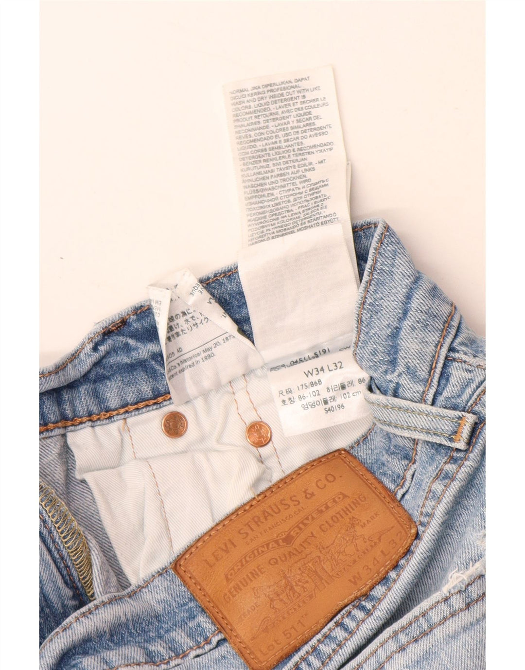 LEVI'S Herren 511 Slim Jeans W34 L32 Blaue Baumwolle