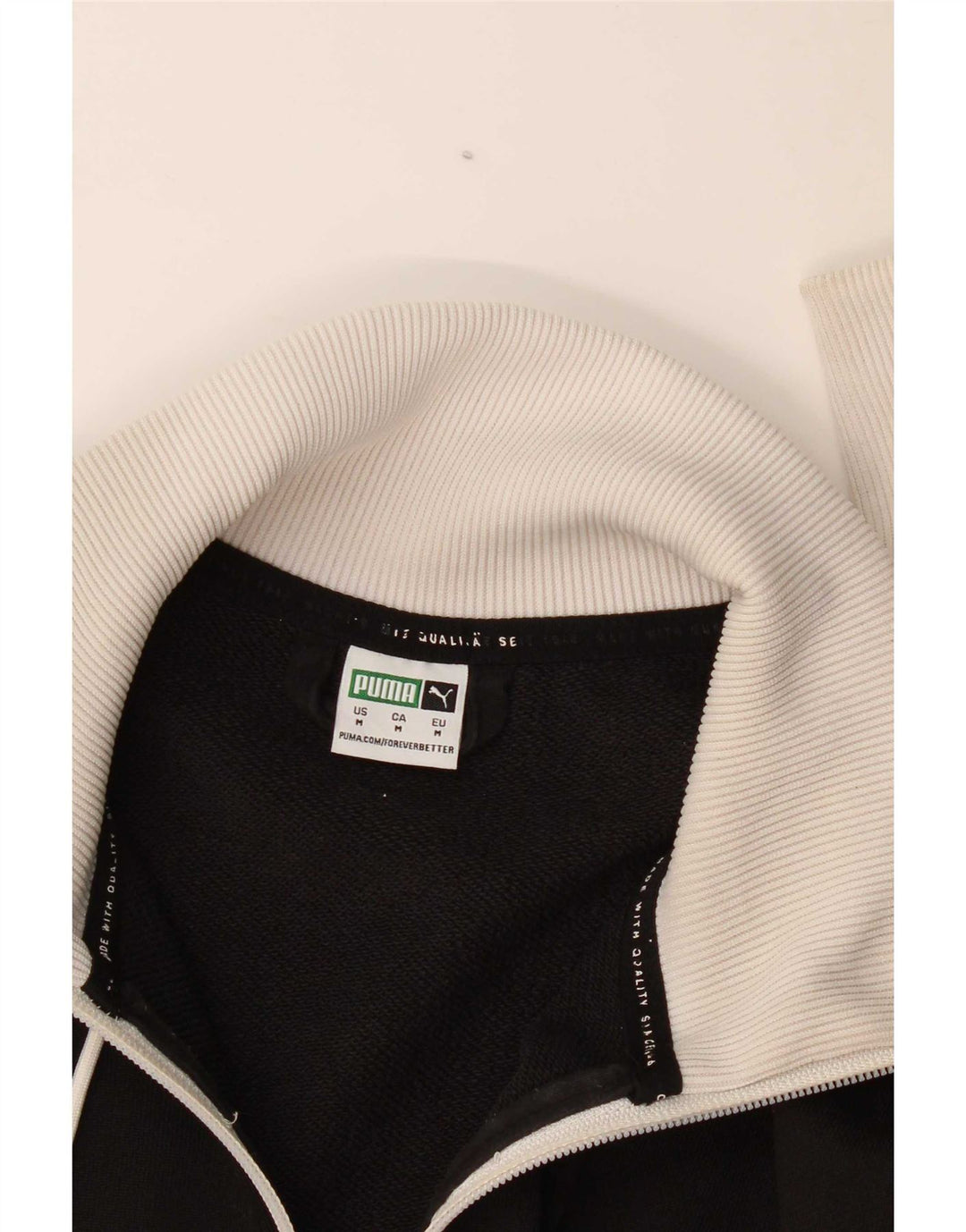 Puma Womens Crop Trainingsanzug Top Jacke UK 14 Medium Schwarz Colourblock