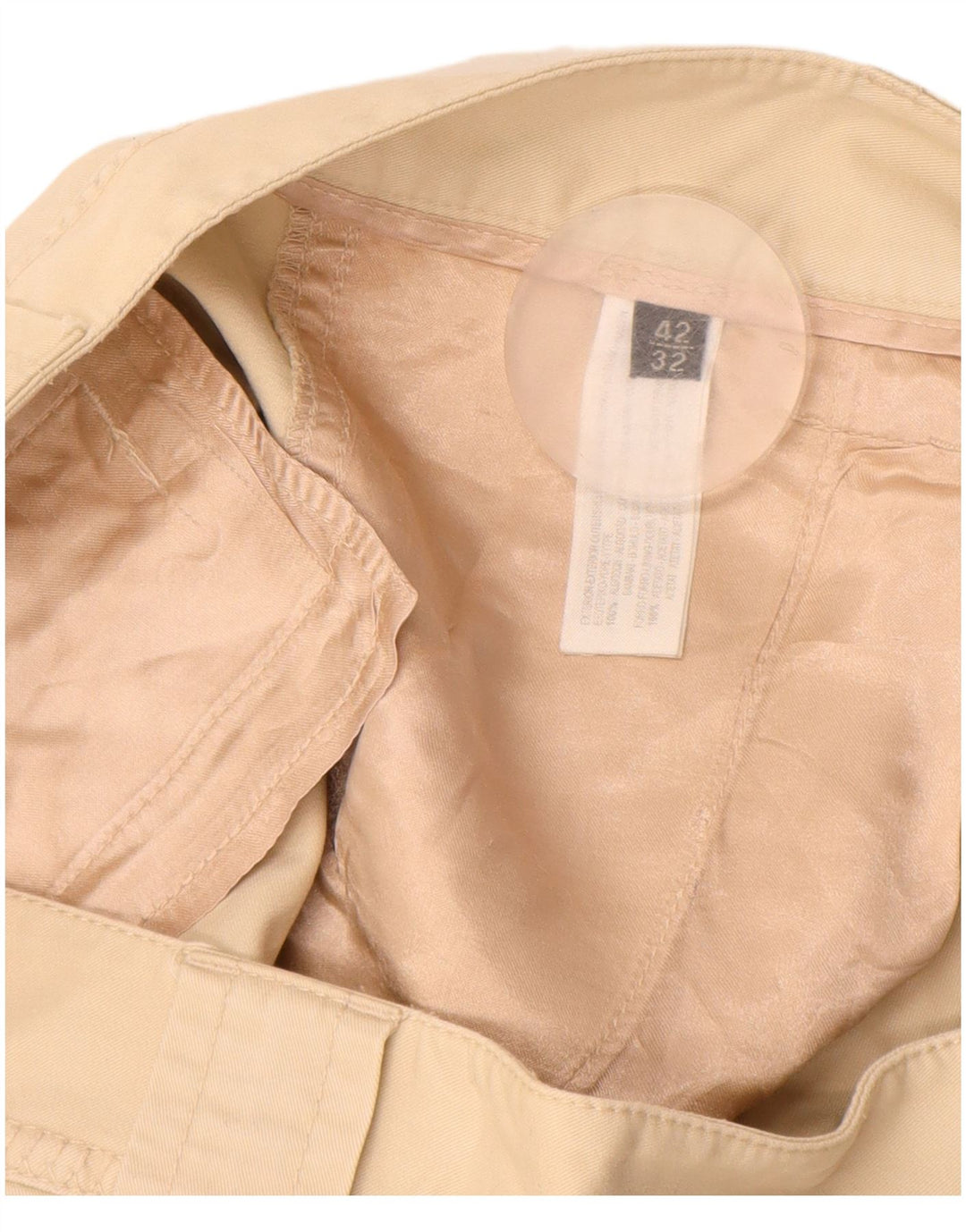 MASSIMO DUTTI Gerade Chino-Hose für Damen, EU 42, Größe L, W32, L33, Beige
