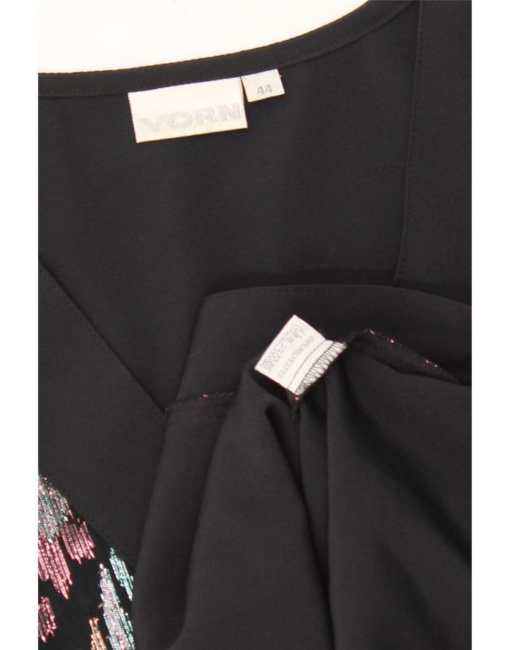 YORN Womens Crop Abstract Pattern Shirt Blouse EU 44 XL Navy Blue Vintage Yorn and Second-Hand Yorn from Messina Hembry 